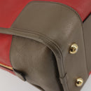 LOEWE Amazona 36 Hand Bag Leather Red Gold Auth bs35812-16