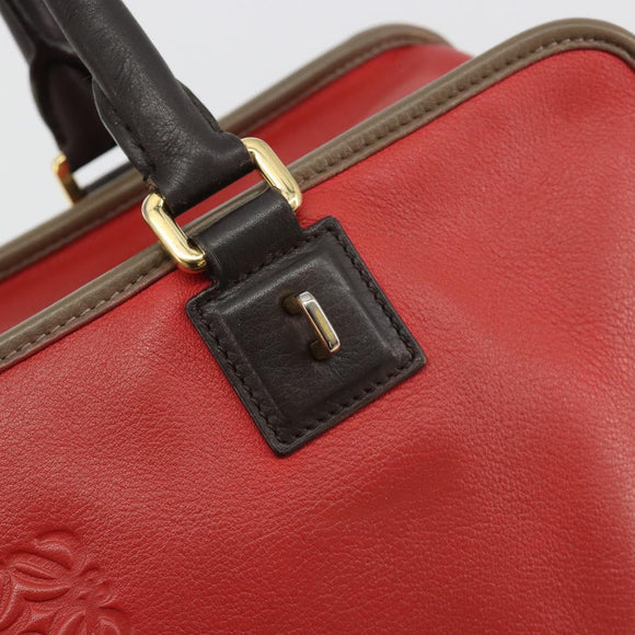 LOEWE Amazona 36 Hand Bag Leather Red Gold Auth bs35812