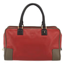 LOEWE Amazona 36 Hand Bag Leather Red Gold Auth bs35812-13