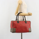 LOEWE Amazona 36 Hand Bag Leather Red Gold Auth bs35812-25