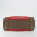 LOEWE Amazona 36 Hand Bag Leather Red Gold Auth bs35812-5