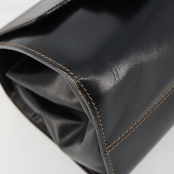 LOEWE Hand Bag Leather Black Auth bs35813A