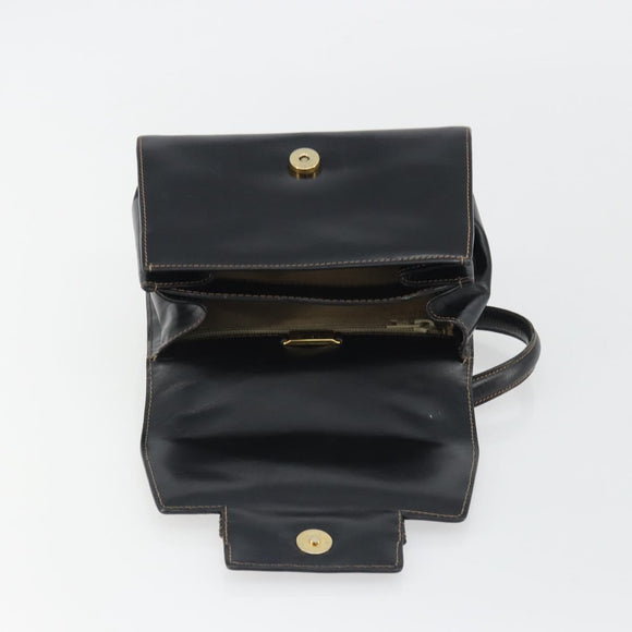 LOEWE Hand Bag Leather Black Auth bs35813A