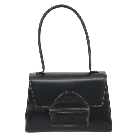 LOEWE Hand Bag Leather Black Auth bs35813A