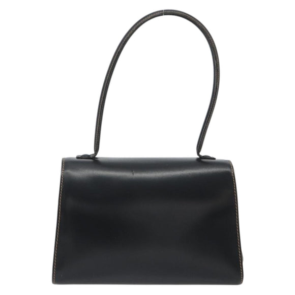 LOEWE Hand Bag Leather Black Auth bs35813A