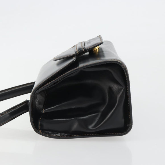 LOEWE Hand Bag Leather Black Auth bs35813A
