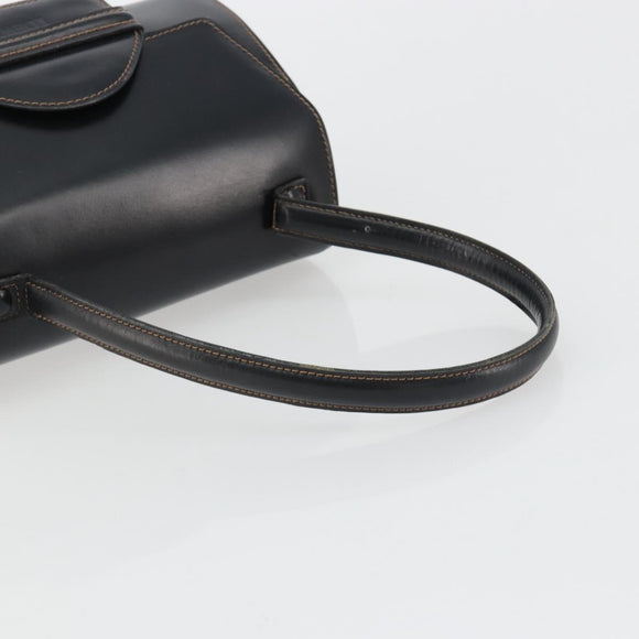 LOEWE Hand Bag Leather Black Auth bs35813A
