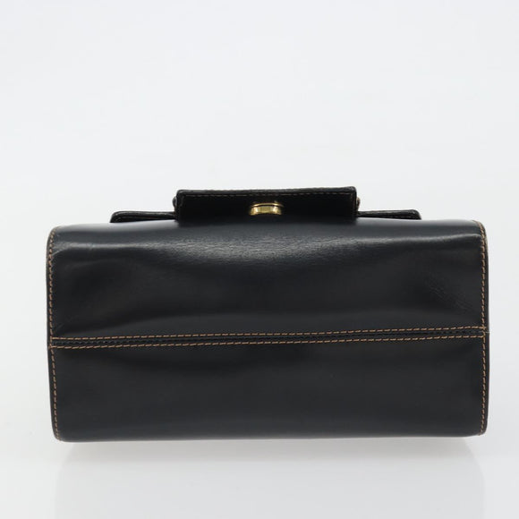 LOEWE Hand Bag Leather Black Auth bs35813A