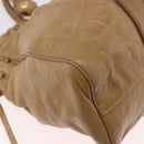Miu Miu Hand Bag Leather 2way Beige Gold Auth bs35814-10