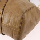 Miu Miu Hand Bag Leather 2way Beige Gold Auth bs35814-15