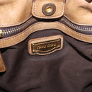 Miu Miu Hand Bag Leather 2way Beige Gold Auth bs35814-19