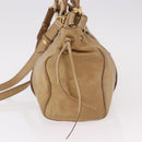 Miu Miu Hand Bag Leather 2way Beige Gold Auth bs35814-3