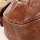 Miu Miu Side Ribbon Hand Bag Leather 2way Brown Gold Auth bs35815V-15