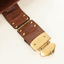 Miu Miu Side Ribbon Hand Bag Leather 2way Brown Gold Auth bs35815V-20