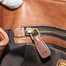 Miu Miu Side Ribbon Hand Bag Leather 2way Brown Gold Auth bs35815V-24
