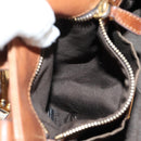 Miu Miu Side Ribbon Hand Bag Leather 2way Brown Gold Auth bs35815V-25