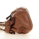 Miu Miu Side Ribbon Hand Bag Leather 2way Brown Gold Auth bs35815V-3