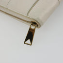 BOTTEGA VENETA MAXI INTRECCIATO Long Wallet Leather White Gold Auth bs35818-8