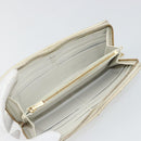 BOTTEGA VENETA MAXI INTRECCIATO Long Wallet Leather White Gold Auth bs35818-9