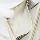 BOTTEGA VENETA MAXI INTRECCIATO Long Wallet Leather White Gold Auth bs35818-18