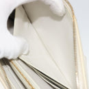 BOTTEGA VENETA MAXI INTRECCIATO Long Wallet Leather White Gold Auth bs35818-21