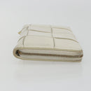 BOTTEGA VENETA MAXI INTRECCIATO Long Wallet Leather White Gold Auth bs35818-3