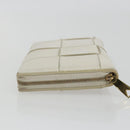 BOTTEGA VENETA MAXI INTRECCIATO Long Wallet Leather White Gold Auth bs35818-4
