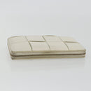 BOTTEGA VENETA MAXI INTRECCIATO Long Wallet Leather White Gold Auth bs35818-5