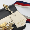 GUCCI Queen Margaret Bee Leather Outlet Black Gold 476542 Auth bs35819V-15