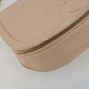 CHANEL Chain Shoulder Bag Leather Beige Gold CC Auth bs35821-15