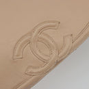 CHANEL Chain Shoulder Bag Leather Beige Gold CC Auth bs35821-9