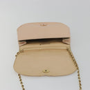 CHANEL Chain Shoulder Bag Leather Beige Gold CC Auth bs35821-18