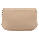CHANEL Chain Shoulder Bag Leather Beige Gold CC Auth bs35821-2