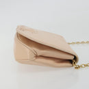 CHANEL Chain Shoulder Bag Leather Beige Gold CC Auth bs35821-3
