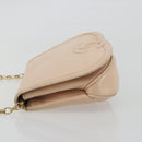 CHANEL Chain Shoulder Bag Leather Beige Gold CC Auth bs35821-4