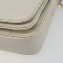 SAINT LAURENT Shoulder Bag Leather White Gold Auth bs35823-9