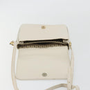 SAINT LAURENT Shoulder Bag Leather White Gold Auth bs35823-10