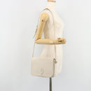 SAINT LAURENT Shoulder Bag Leather White Gold Auth bs35823-23