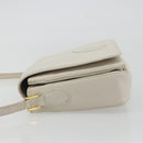 SAINT LAURENT Shoulder Bag Leather White Gold Auth bs35823-4
