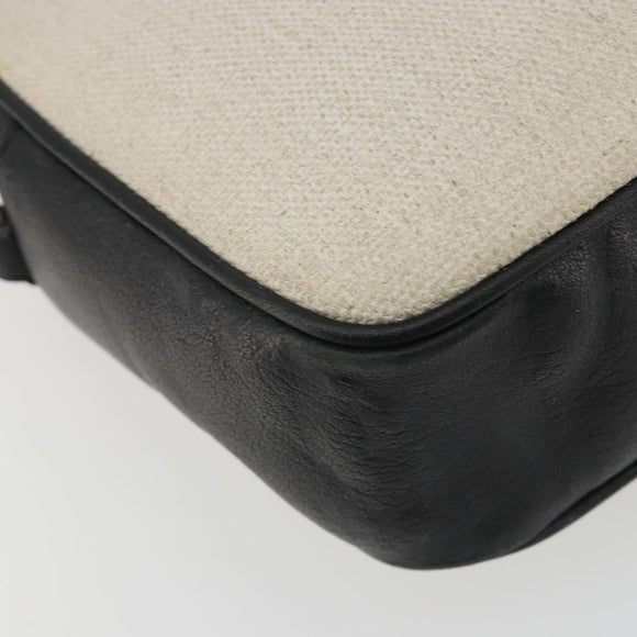 SAINT LAURENT Shoulder Bag Canvas Beige Silver 520534 Auth bs35824A