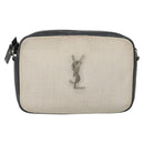 SAINT LAURENT Shoulder Bag Canvas Beige Silver 520534 Auth bs35824A-2