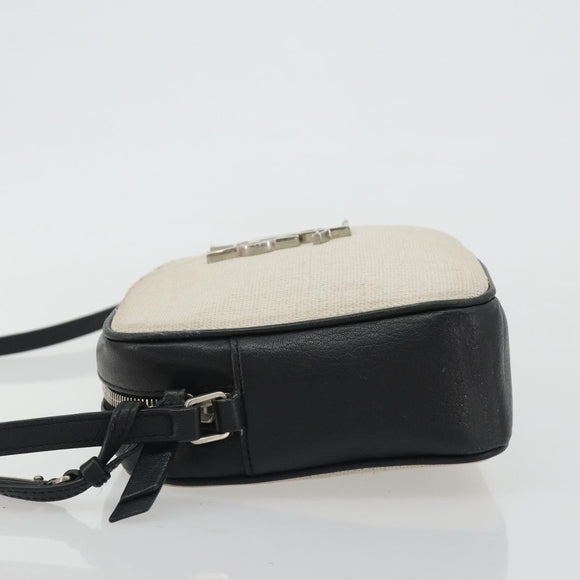 SAINT LAURENT Shoulder Bag Canvas Beige Silver 520534 Auth bs35824A