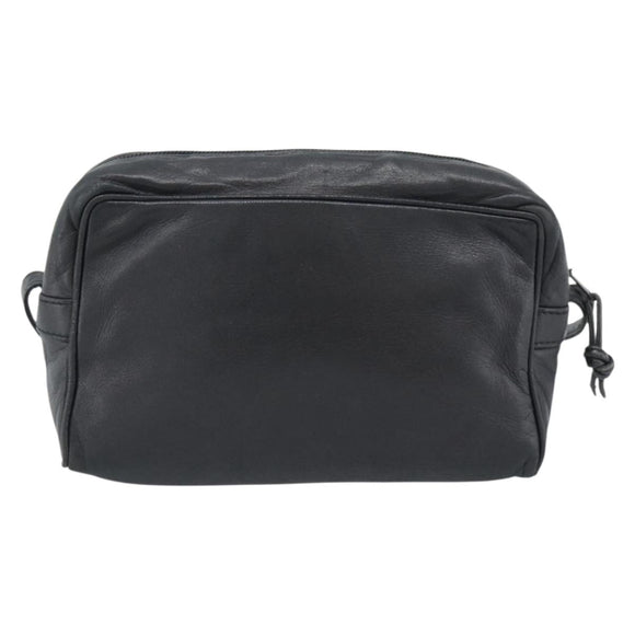 LOEWE Anagram Shoulder Bag Leather Black Gold Auth bs35825