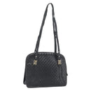 FENDI Shoulder Bag Leather Black Gold Auth bs35826-1
