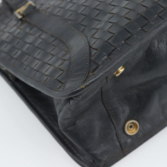 FENDI Shoulder Bag Leather Black Gold Auth bs35826