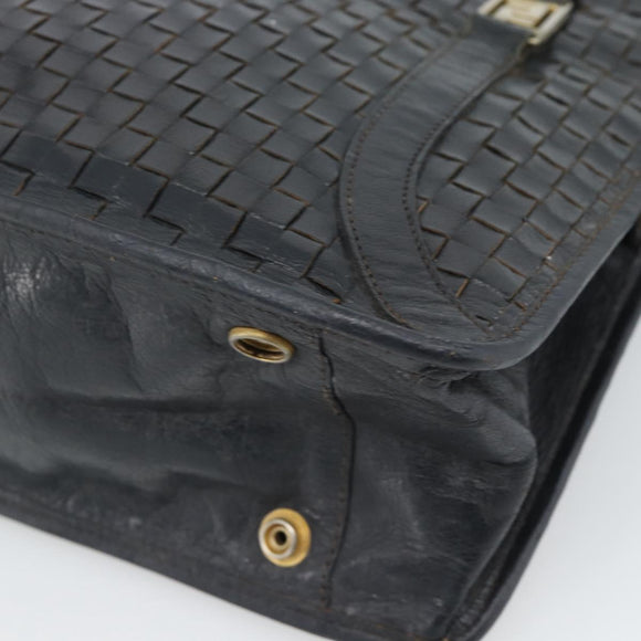 FENDI Shoulder Bag Leather Black Gold Auth bs35826