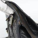 FENDI Shoulder Bag Leather Black Gold Auth bs35826-7