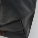 LOEWE Tote Bag Leather Dark Brown Gold Auth bs35829A-15