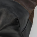 LOEWE Tote Bag Leather Dark Brown Gold Auth bs35829A-16