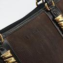 LOEWE Tote Bag Leather Dark Brown Gold Auth bs35829A-9